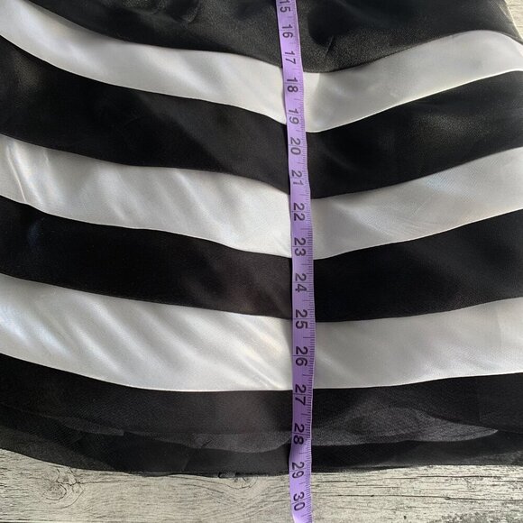 Xcite Impressions Striped Sleeveless Fit & Flair Tulle Formal Mini Dress - Picture 15 of 16